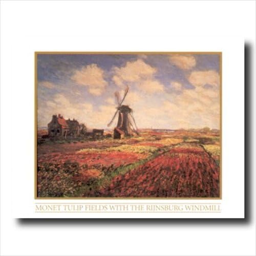 Monet Tulip Fields With The Rijnsburg Windmilll Lithograph